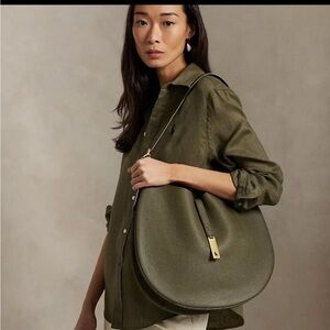 Ralph Lauren Polo Id Olive Pebbled Leather Bag 🫒 🌟